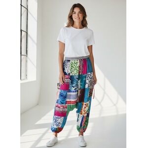 Magic Touch Patchwork Harem Pants Multicolor Boho Festival Rayon Women
OS NEW